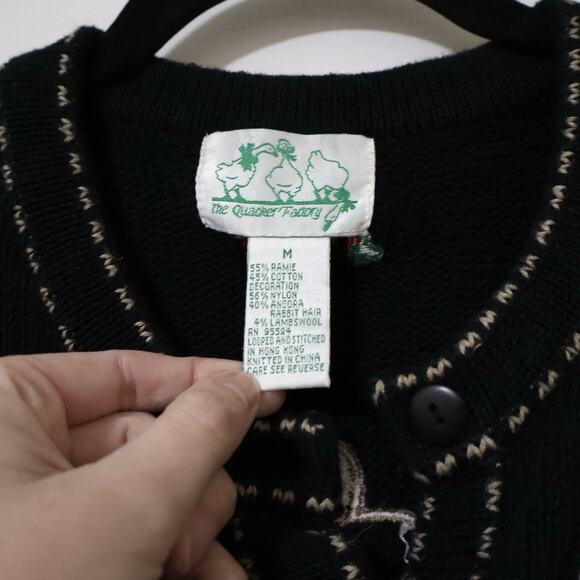 Vintage Quacker Factory Embroidered Gingerbread Sweater M Christmas Holiday - Picture 2 of 6